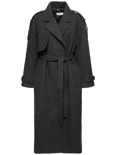 The Frankie Shop - Suzanne wool trench coat - Dark Grey | Luisaviaroma | Luisaviaroma
