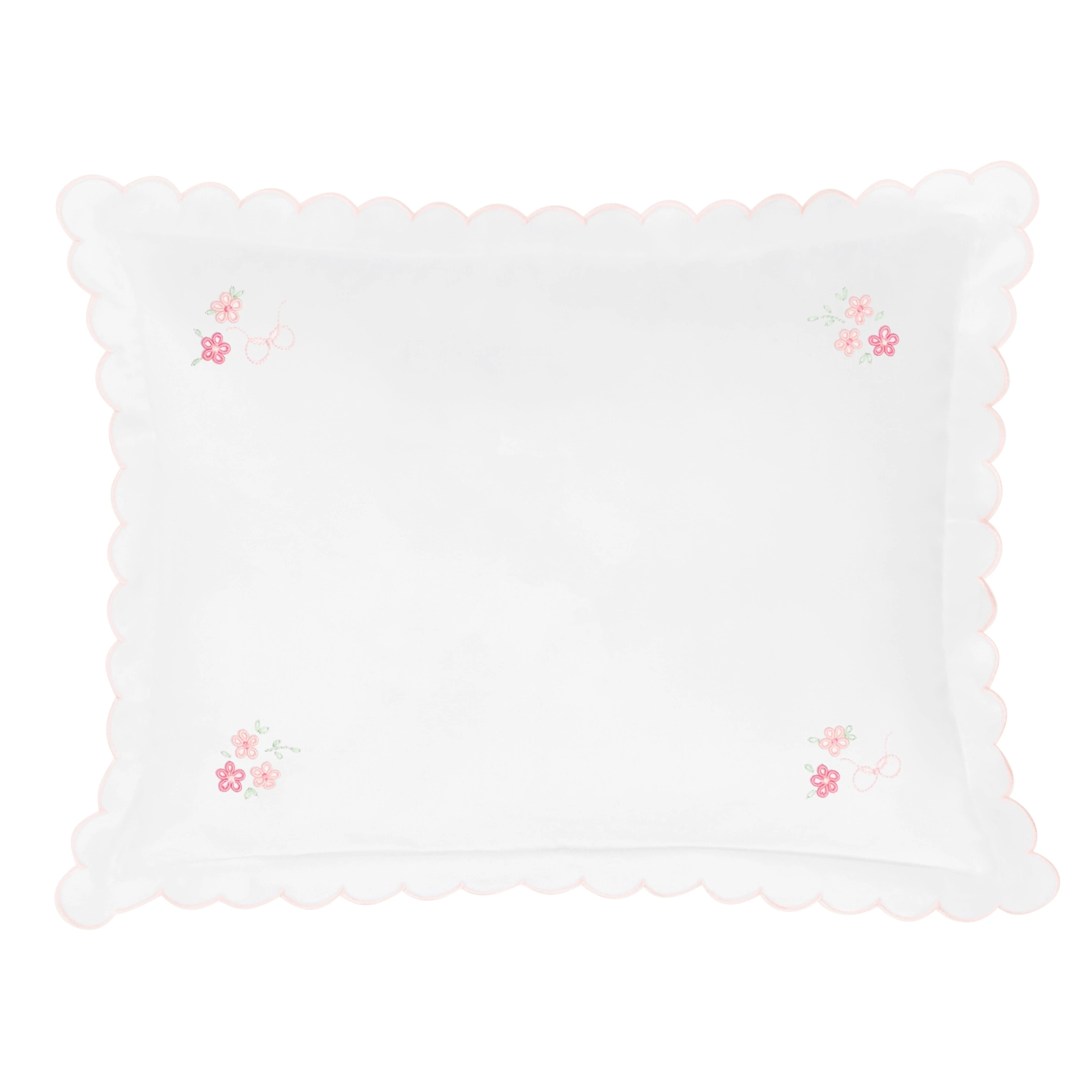 Floral Scallop Baby Pillowcase | Little English Nursery Gift | Little English