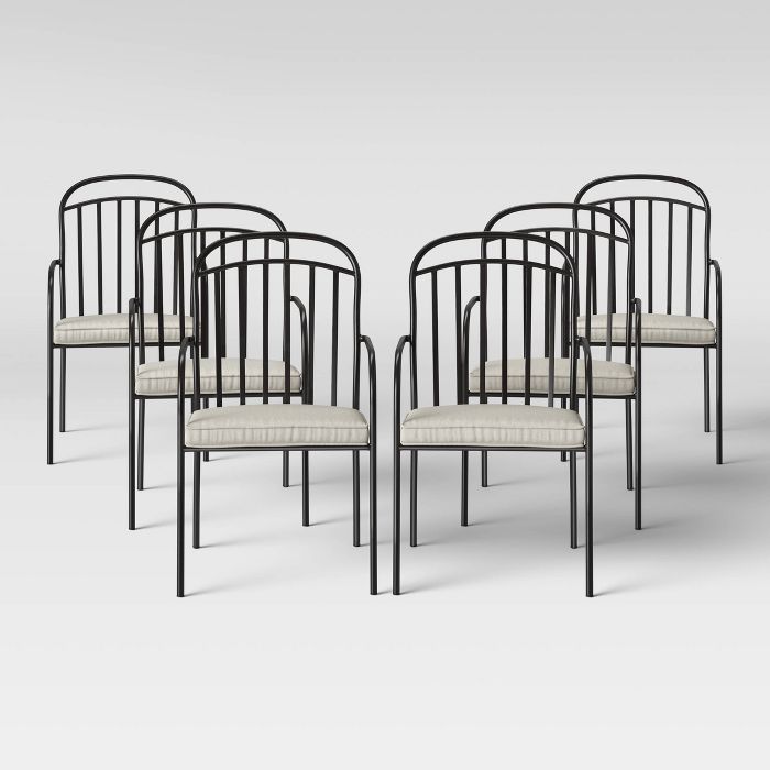 Farmhouse 6pk Patio Dining Chair Linen - Threshold™ | Target