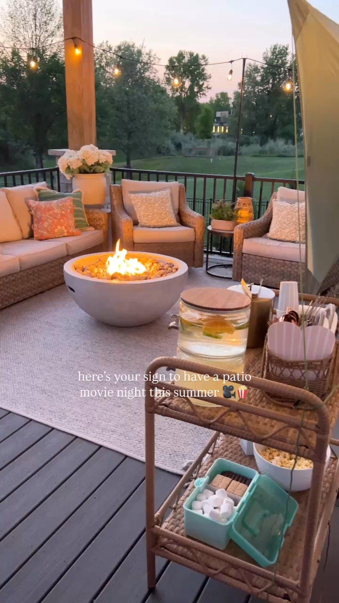 Patio movie night! 
Patio furniture 
Patio decor 
Patio inspo 
Projector 
Patio inspiration 

#LTKHome #LTKParties #LTKStyleTip