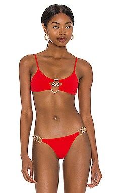 Beach Bunny Lexi Love Bralette Bikini Top in Red from Revolve.com | Revolve Clothing (Global)