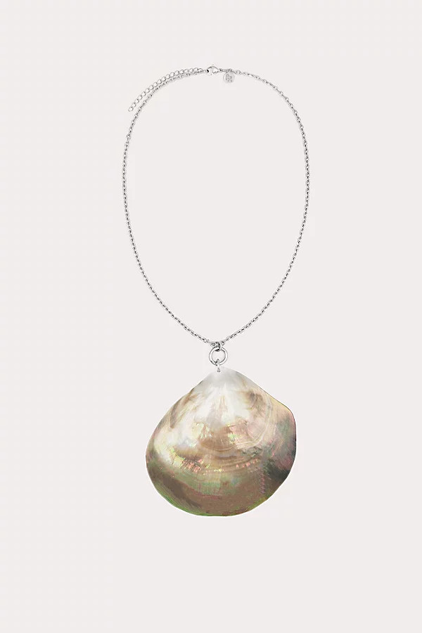 Petit Moments Abalone Shell Necklace in Silver, Women's at Urban Outfitters | Urban Outfitters (US and RoW)