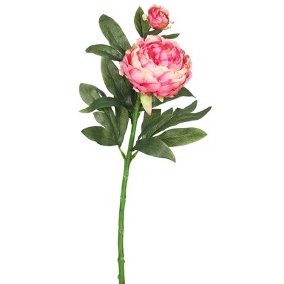 Artificial (Pk/3) Peony Stem Pink - Vickerman | Target
