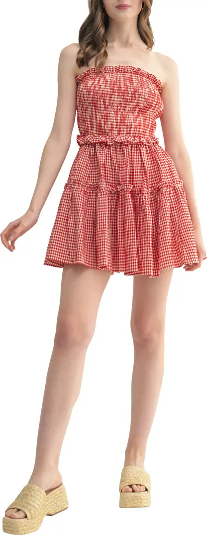 All in Favor Strapless Gingham Minidress | Nordstrom | Nordstrom
