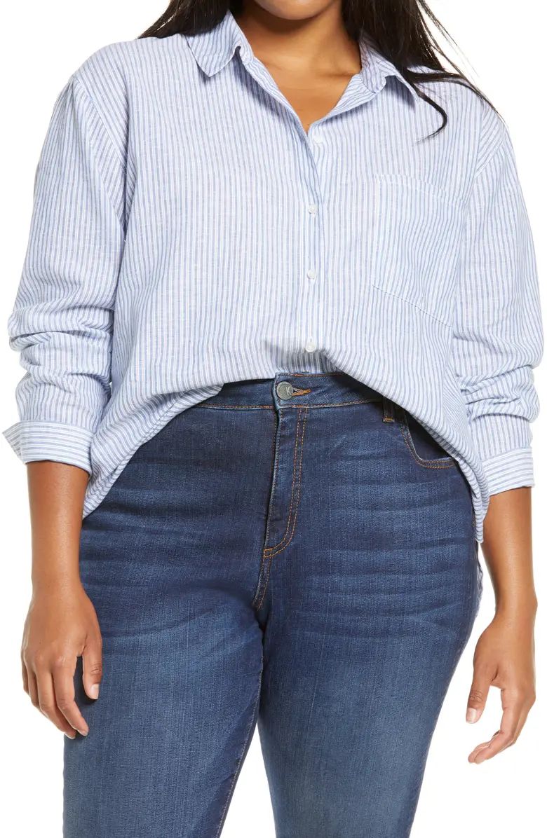 Stripe Linen Blend Shirt | Nordstrom