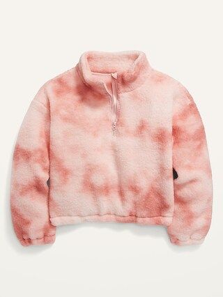 Cozy Sherpa Cropped Quarter-Zip Sweatshirt for Girls | Old Navy (US)
