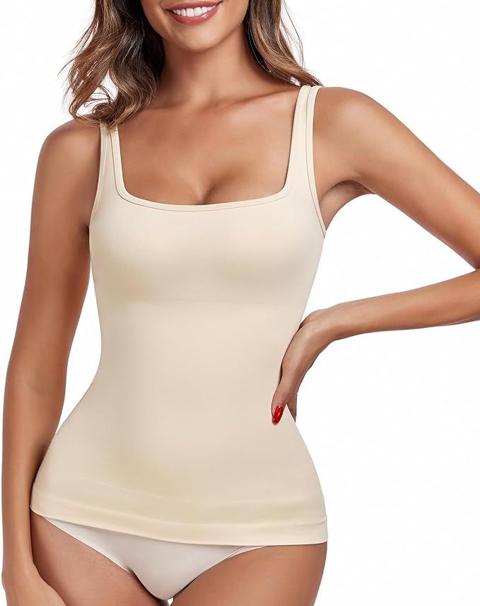 imisic Women's Tummy Control Shapewear Tank Tops Seamless Square/Scoop Neck Compression Body Shap... | Amazon (US)