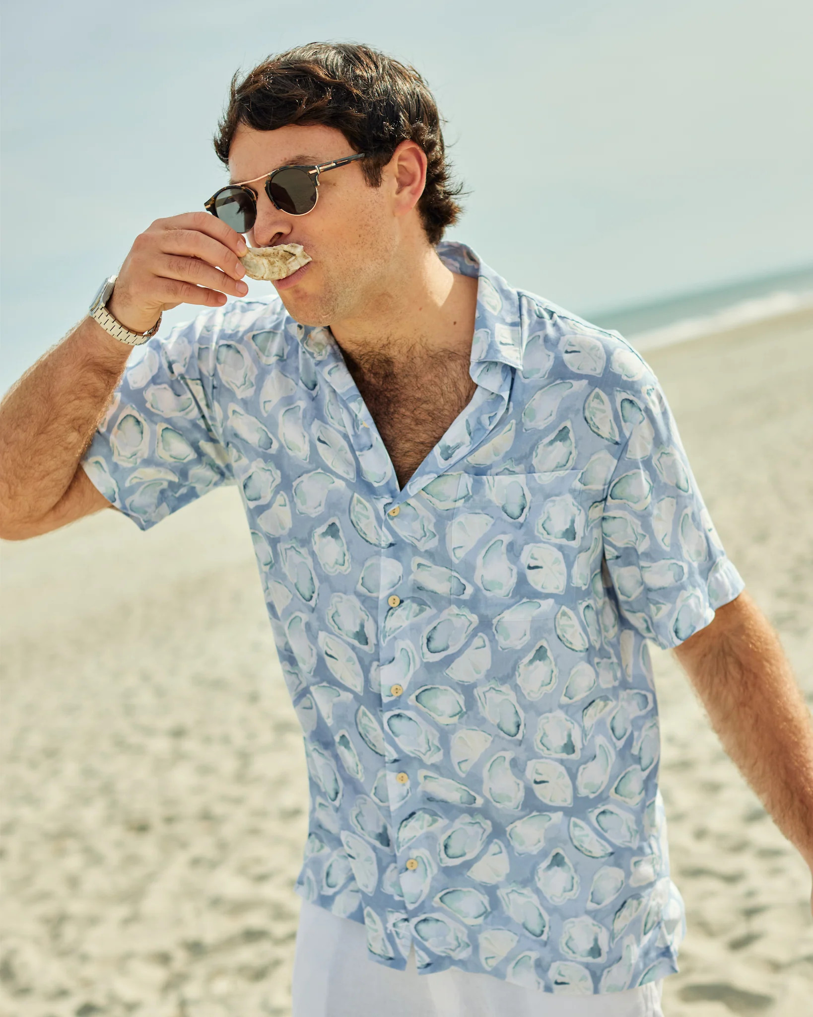 Men's Blue Oysters Short Sleeve Shirt - The Nanshucket | Kenny Flowers