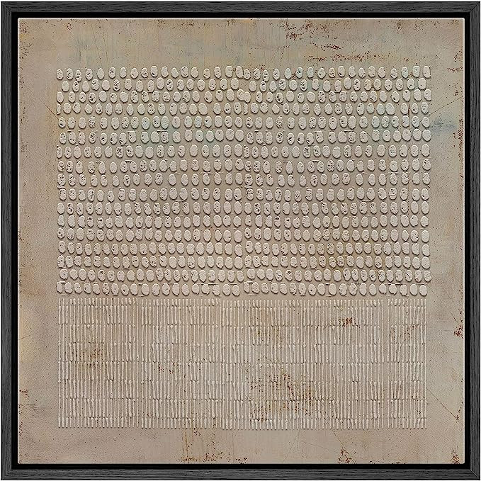 SIGNWIN Framed Canvas Print Wall Art Gunge Dark Pastel Geometric Pattern Abstract Shapes Illustra... | Amazon (US)