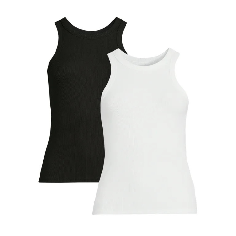 No Boundaries Juniors' High Neck Tank Top, 2-Pack | Walmart (US)