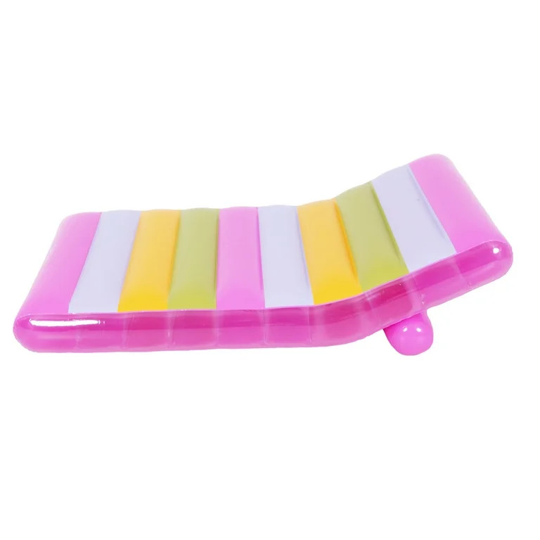 Packed Party Multi-Color Inflatable Striped Pool Lounger for Ages 14 Years + | Walmart (US)