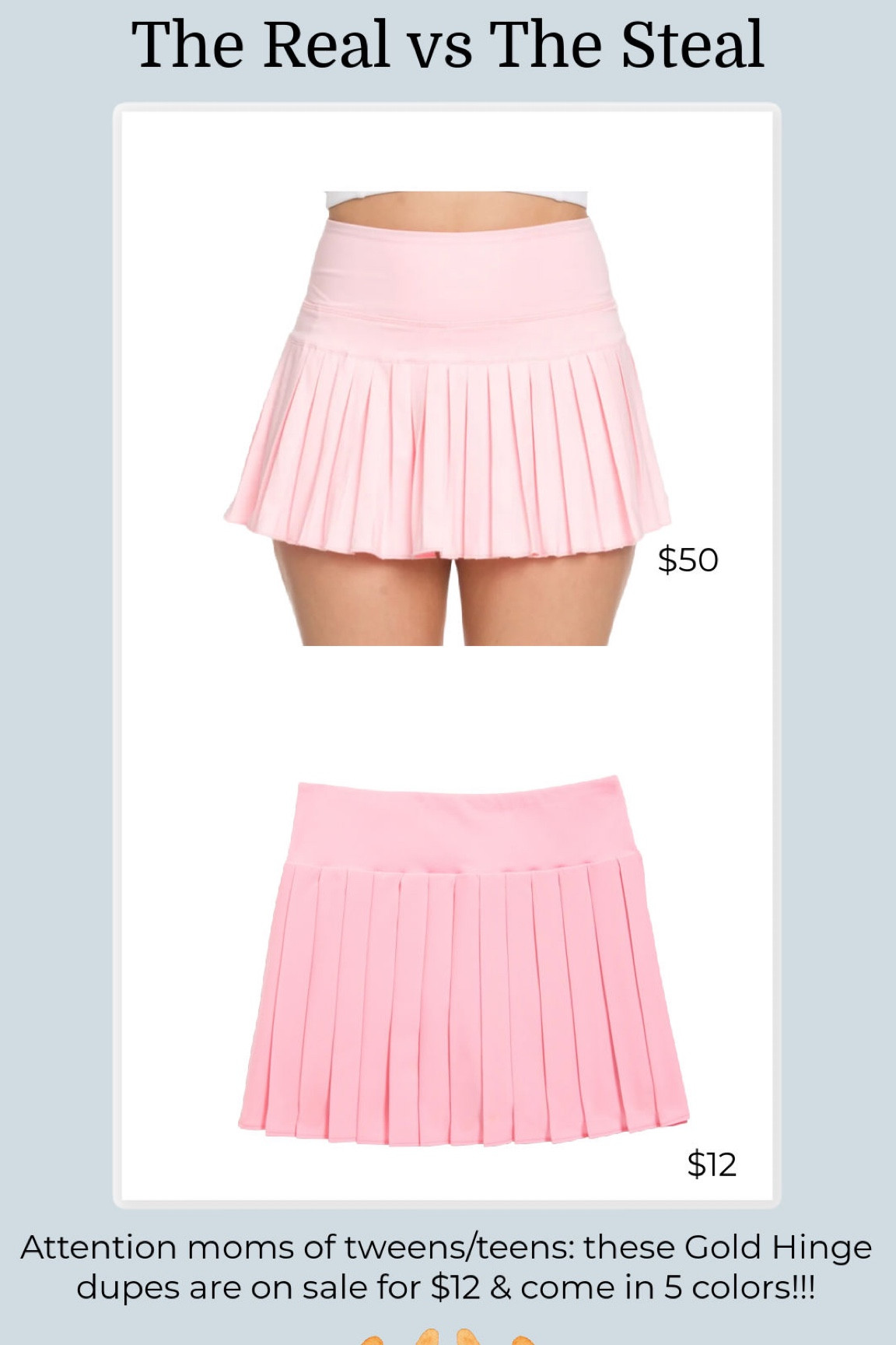 Gold hinge look for less! 

$12 today and comes in 5 colors 

#tweens #teens #goldhinge #dupes #dupe #tennis #tennisskirt #skirts #athleticskirt

#LTKsalealert #LTKunder50 #LTKkids