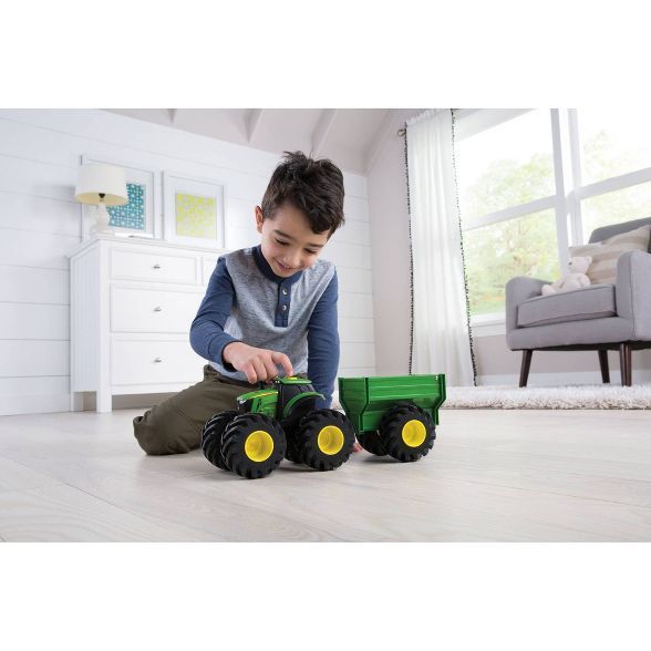 John Deere Monster Treads Lights & Sounds 8" Tractor with Wagon | Target