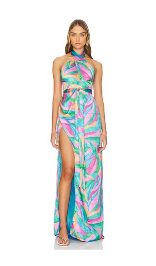 Adele Halter Maxi Dress in Guava Punch | Revolve Clothing (Global)