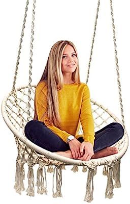 Sorbus Hammock Chair Macrame Swing, 265 Pound Capacity, Perfect for Indoor/Outdoor Home, Patio, D... | Amazon (US)
