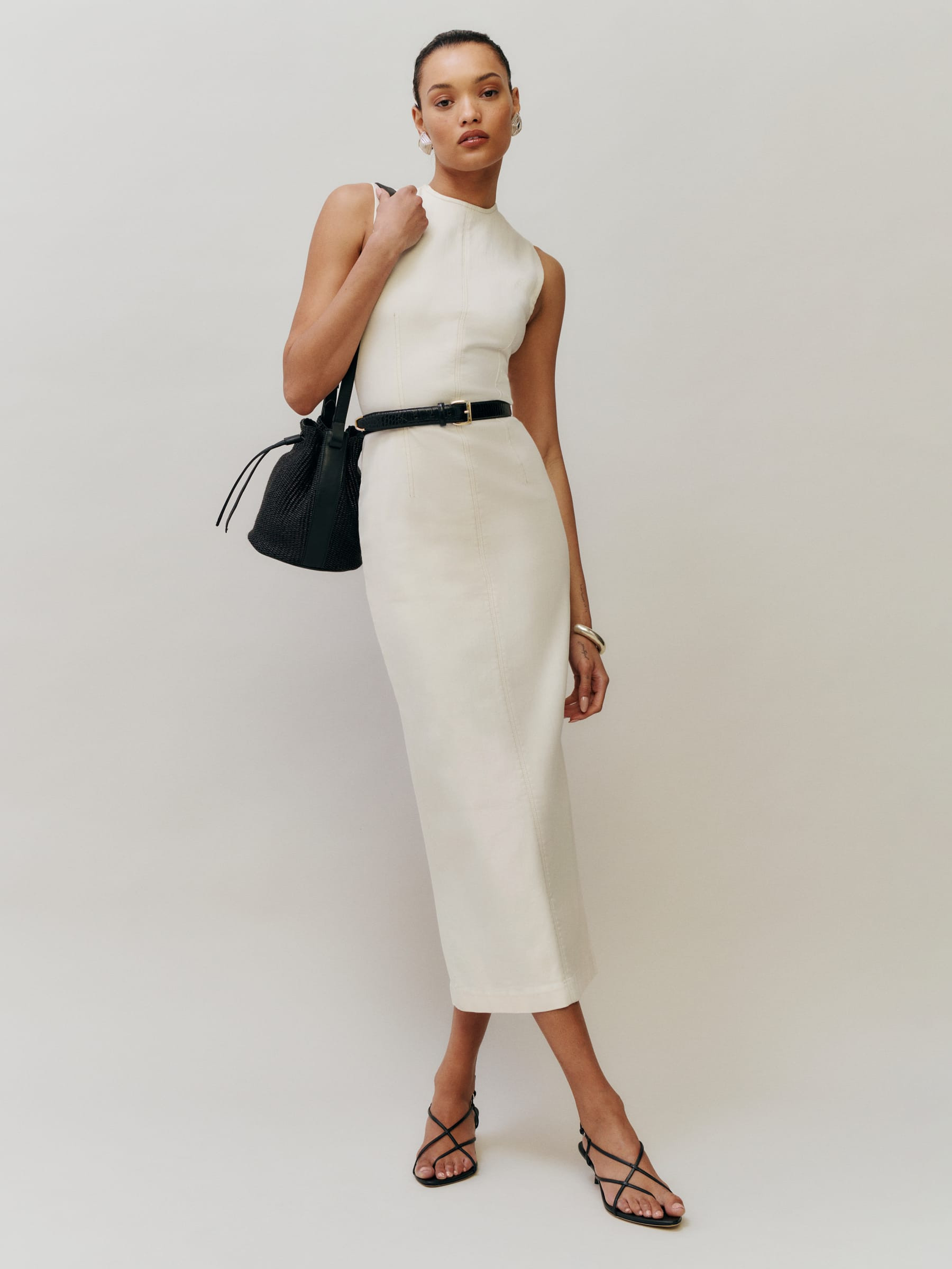 Kendi Denim Midi Dress | Reformation (Global)