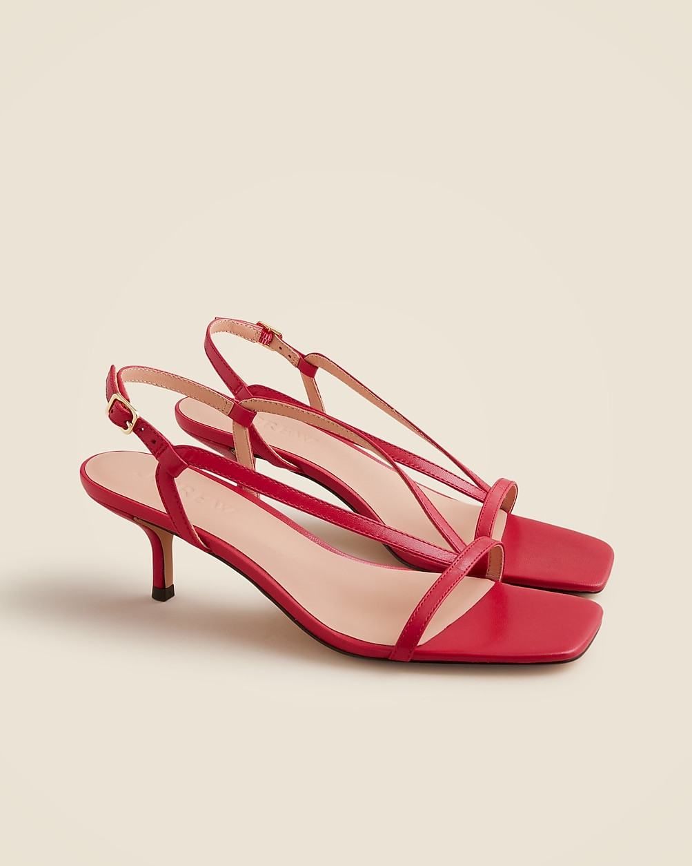 Krista slingback kitten-heel sandals in leather | J. Crew US