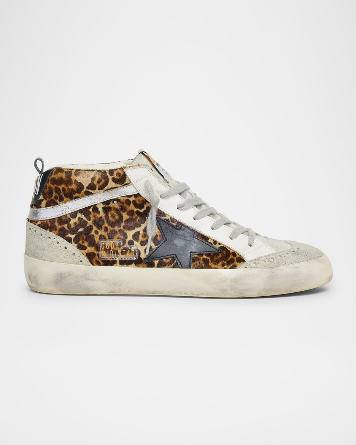 Mid Star Leopard-Print Leather Sneakers | Neiman Marcus