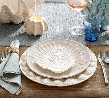 Pearlescent Shell Stoneware Salad Plates - Set of 4 | Pottery Barn (US)