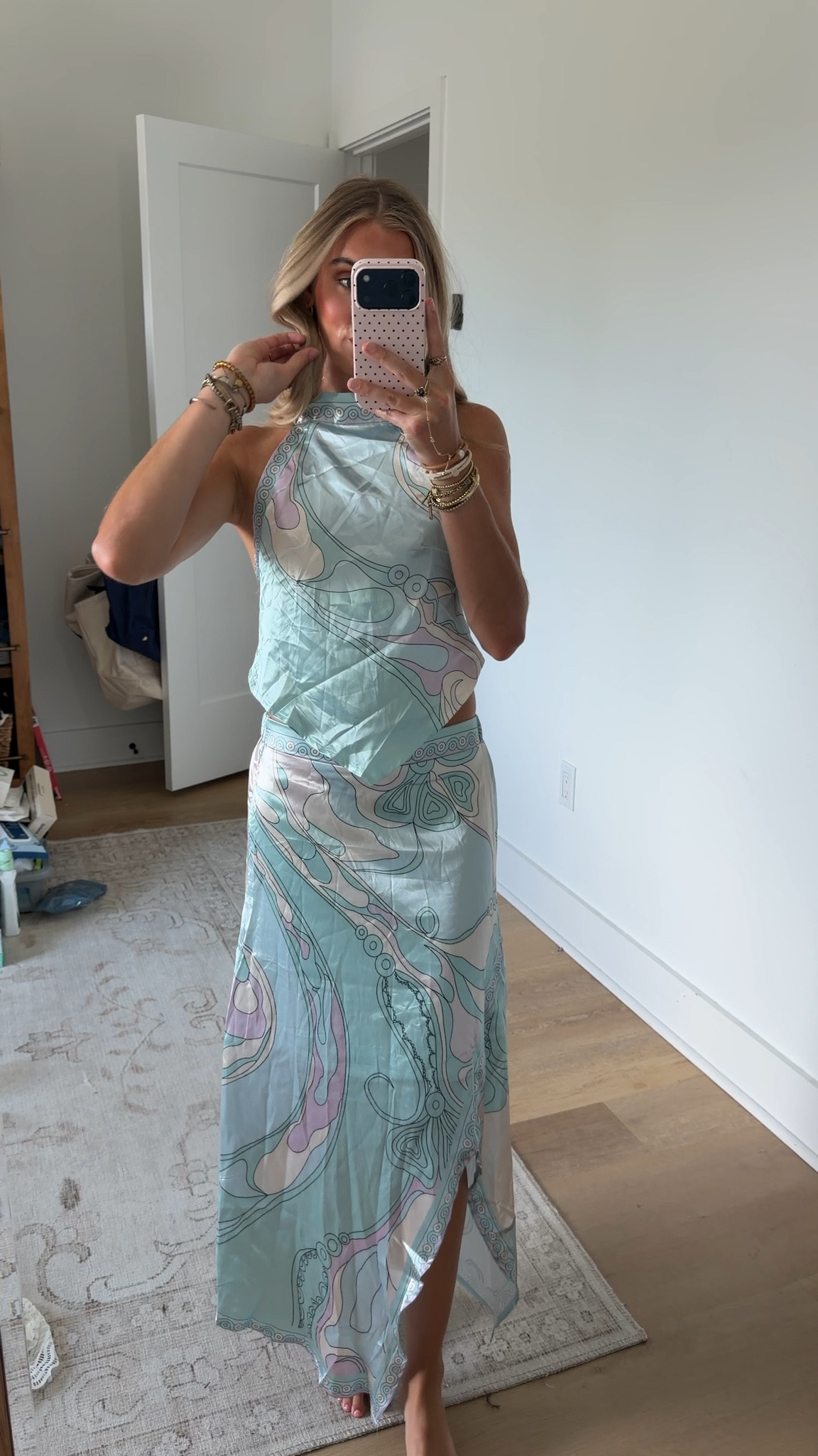 Amazon size small Wuitrie Two Piece Skirt Set for Women Summer Fashion Printed Satin Hanging Backless Top Irregular Midi Skirt Trendy Set

#LTKSeasonal #LTKootd #LTKSaleAlert
