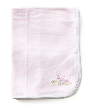 Little Me Baby Bunnies Reversible Receiving Blanket - Orchid Pink/Multi | Dillard's