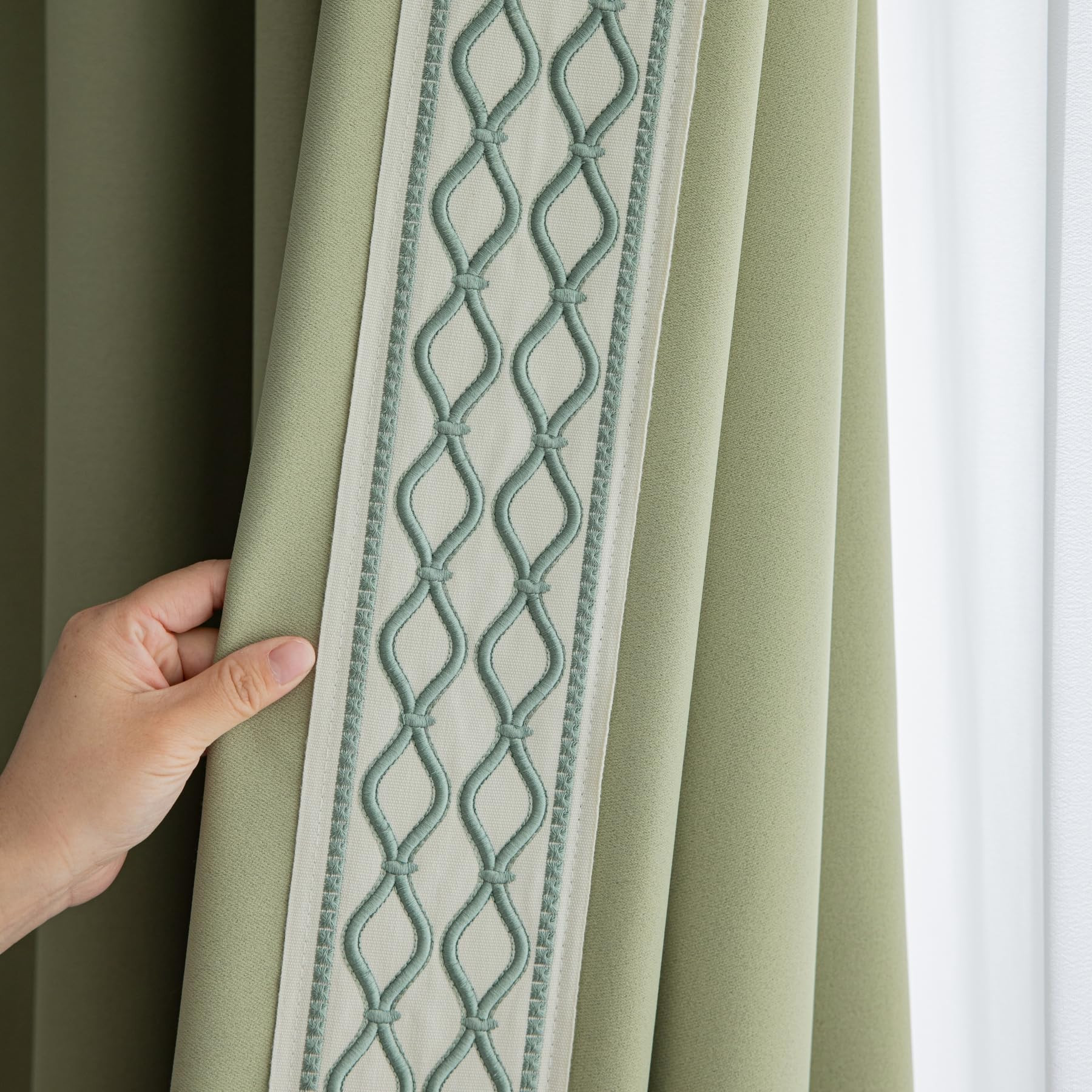 Green Pinch Pleat Curtains with Trim -Timeless Style for Elegant Spaces(2 Panels) (50‘’W x 84... | Amazon (US)