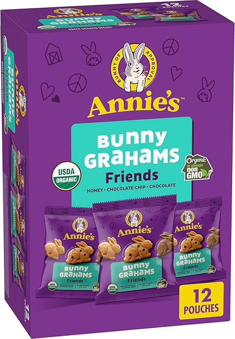 Annie's Organic Friends Bunny Grahams, Chocolate Chip, Chocolate, and Honey Baked Graham Snacks, ... | Amazon (US)