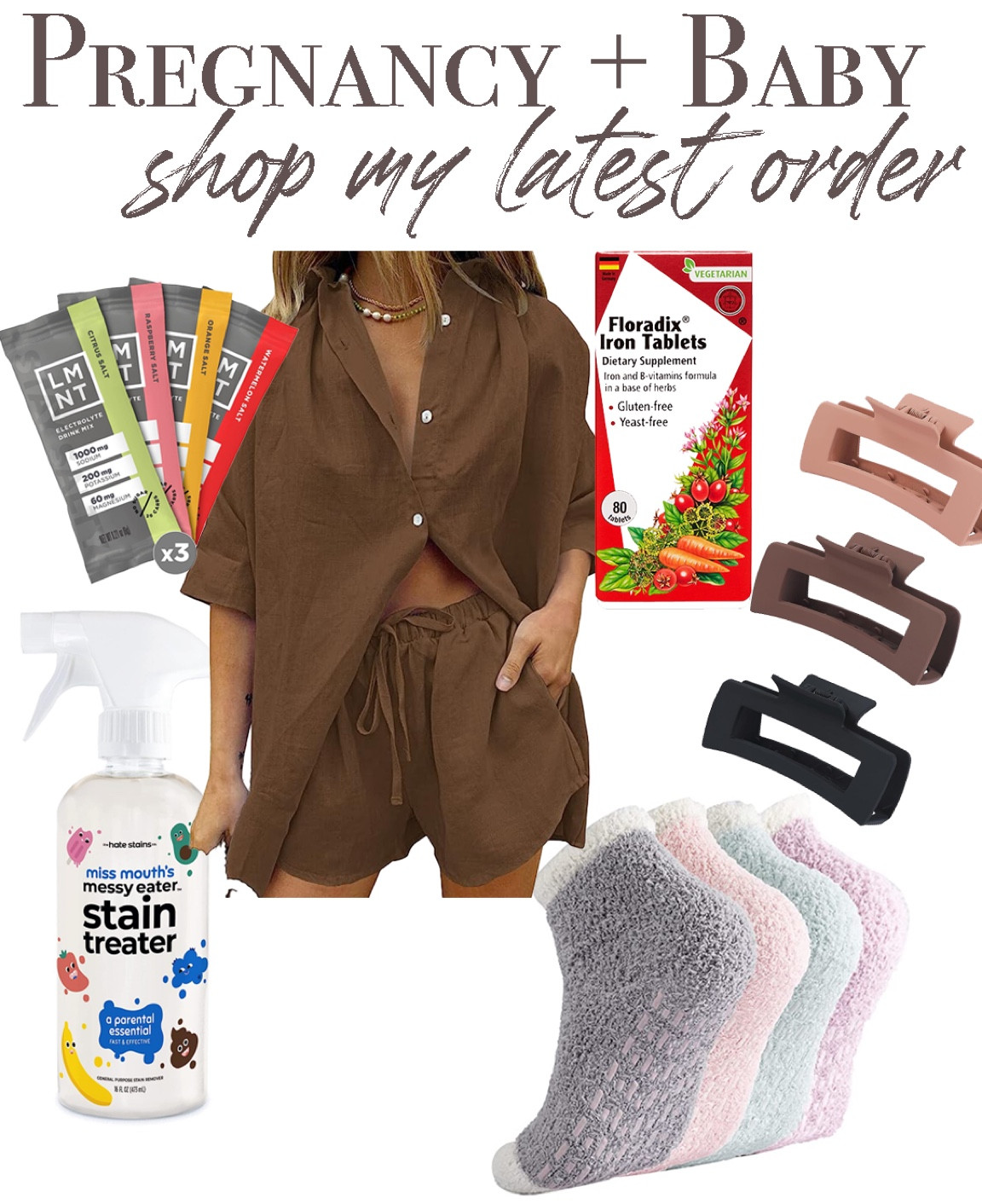 Third trimester/baby prep things from Amazon! 
- Ordered a size large in the set. Runs oversized so it’ll be perfect for wearing now plus postpartum. 
- Grip socks, clips, and LMNT for hospital bag

#LTKbaby #LTKbump #LTKunder50