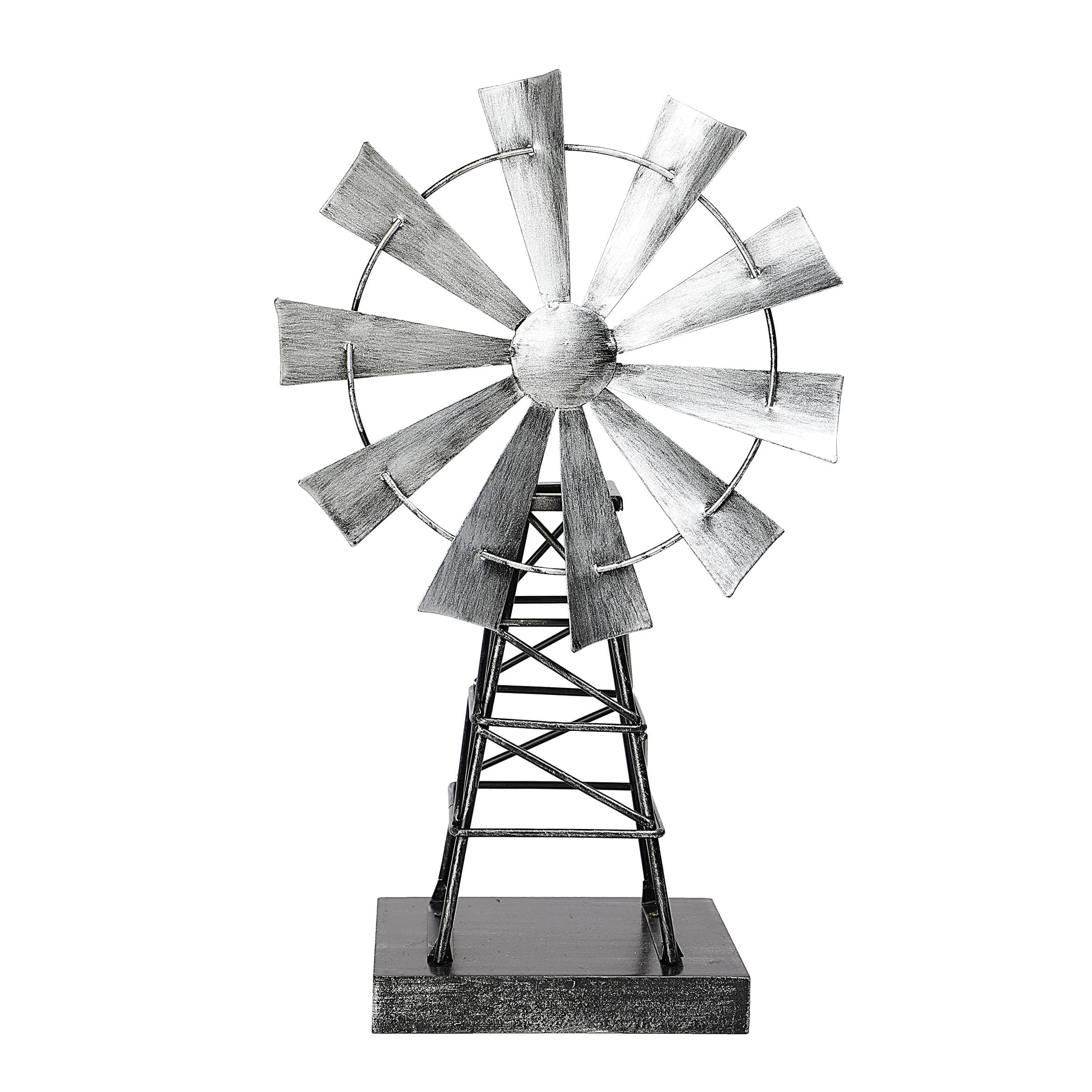 Way to Celebrate Harvest Metal Galvanized Windmill Tabletop Decoration, 6.9"W x 4.3"L x 12"H | Walmart (US)