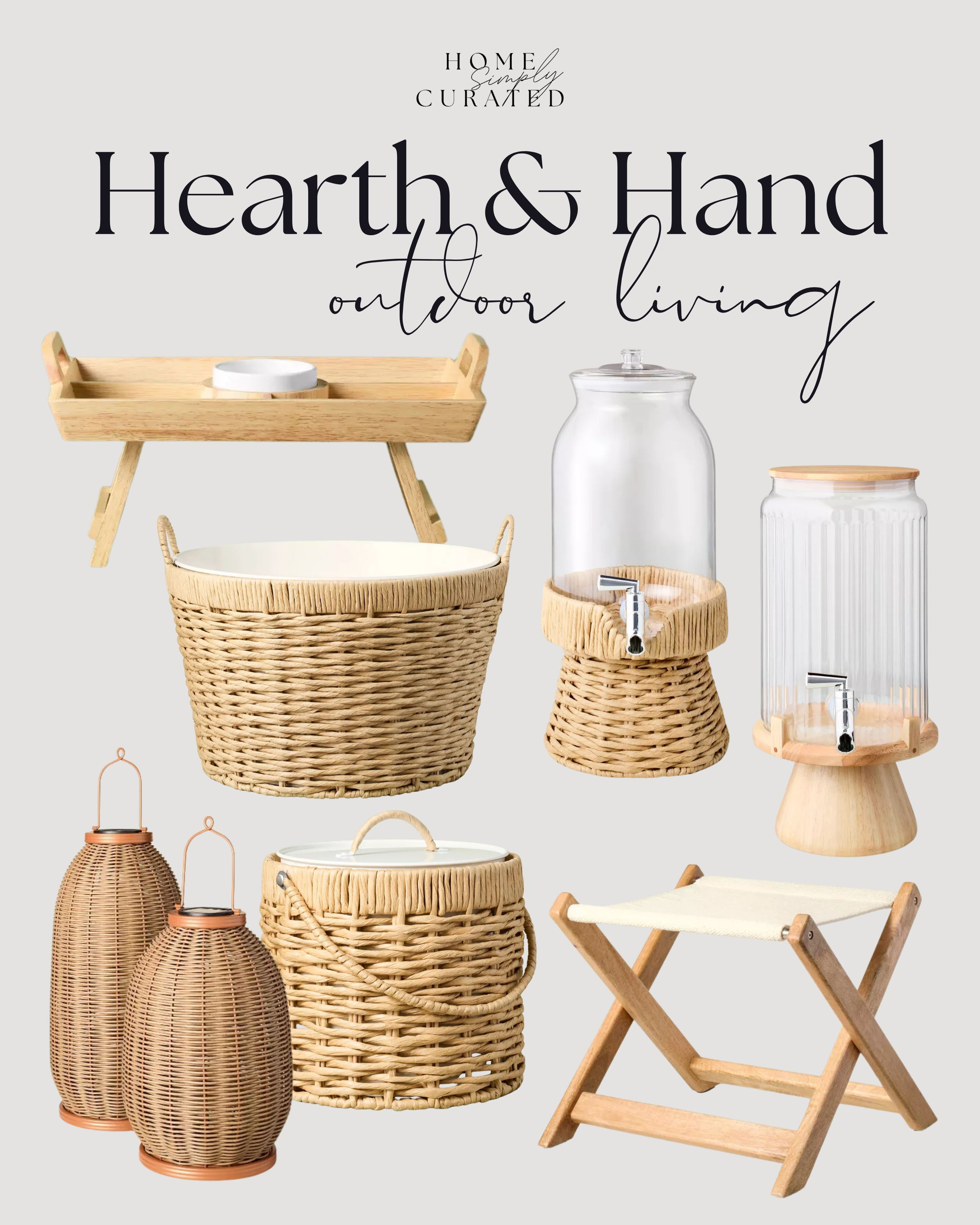 Hearth and Hand has included many woven pieces for outdoor parties and hosting like beverage dispensers and drink tubs to keep them cool for the warmer weather!


hosting, target, hearth and hand, beverage dispenser, party, outdoor patio, stool 

 #LTKSeasonal #LTKHome #LTKParties