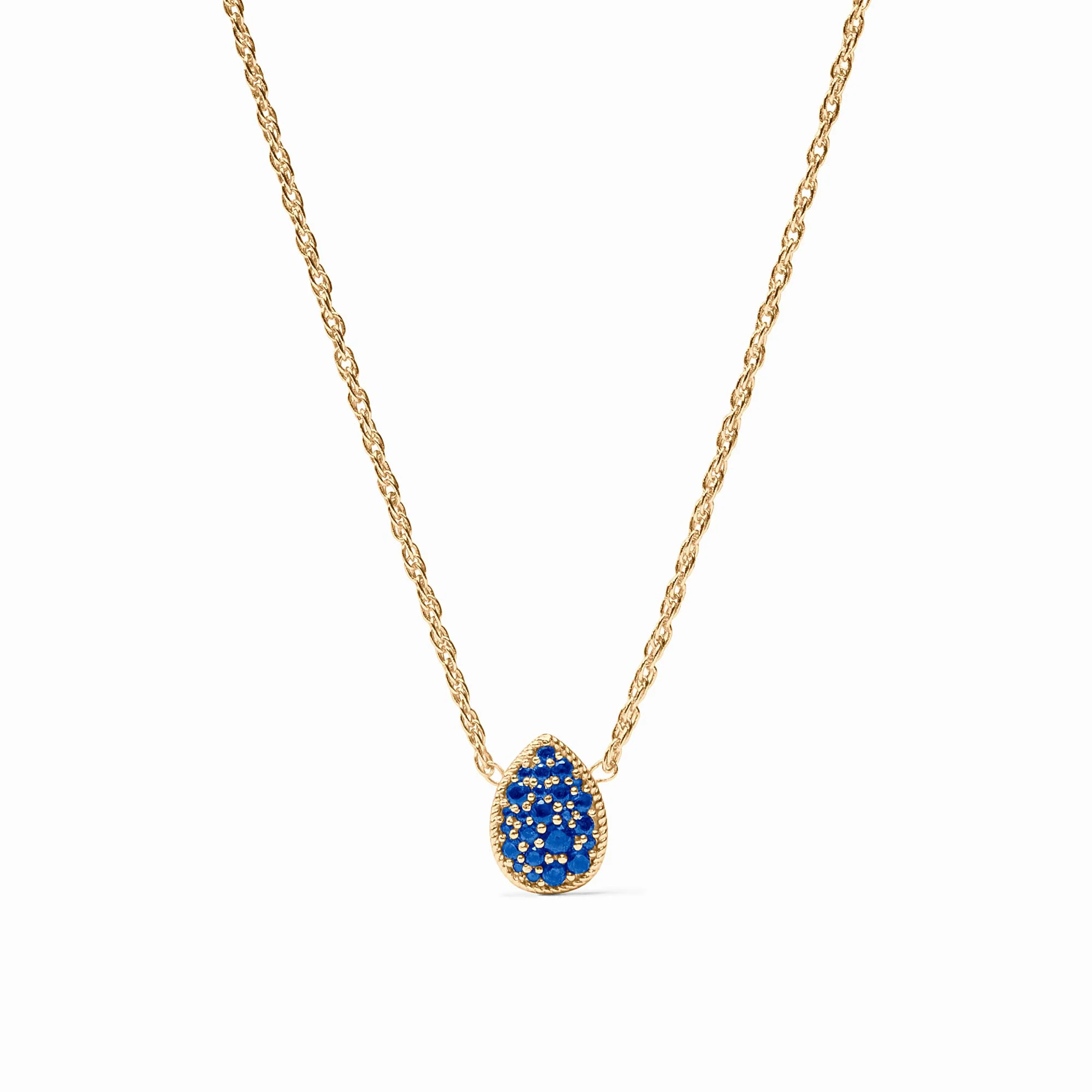 Pavé Teardrop Delicate Sapphire Necklace | Julie Vos