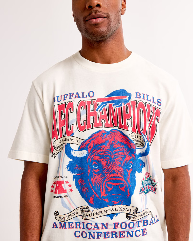 Men's Buffalo Bills Vintage-Inspired Graphic Tee | Men's Tops | Abercrombie.com | Abercrombie & Fitch (US)