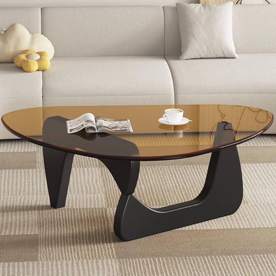 EASYSOUL Modern Glass Coffee Table, Black-Brown Glass, 32.68" | Amazon (US)