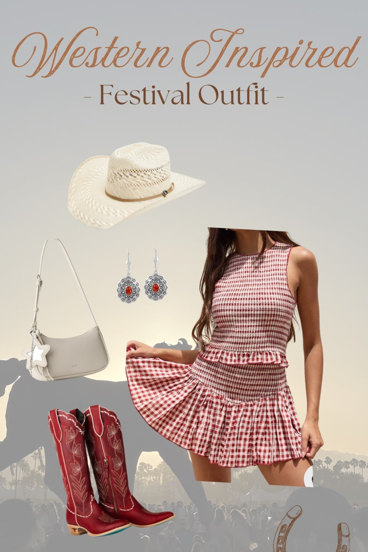 Red gingham prints will forever have a piece of my heart ❤️ 
#stagecoachoutfits2026 #westernfashion #stagecoachoutfits #countryconcertoutfit #creatorsearchinsights @Lane Boots Brand @Boot-Barn @Zara @Trendy and Tipsy @kohls 

#LTKFestival