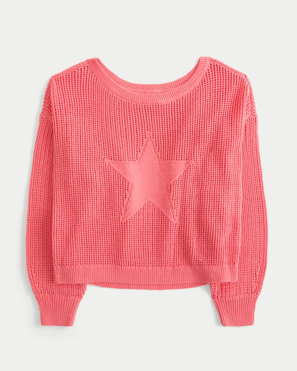 Women's Easy Stitchy Graphic Slouchy Crew Sweater | Women's Clearance | HollisterCo.com | Hollister (US)