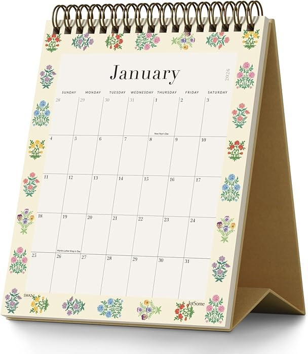 Jotsome Small Desk Calendar 2026-2027, Standing Flip Desktop Calendar Covers 18 Months from Janua... | Amazon (US)