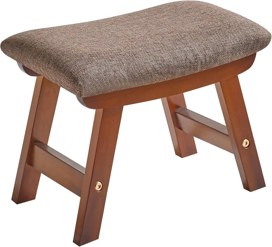 Wooden Step Stool for Kids and Adults, Ottoman Foot Rest Small Foot Stool Ottoman for Bedroom Liv... | Amazon (US)