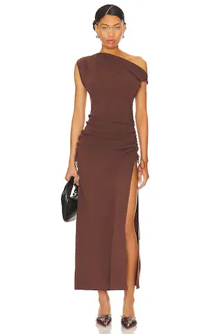 LIONESS Original Sin Midi Dress in Chocolate from Revolve.com | Revolve Clothing (Global)