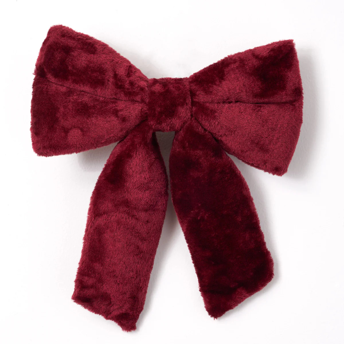 Plush Fleece Fabric Burgundy Red Velveteen Wired Holiday Christmas Bow | Darby Creek Trading