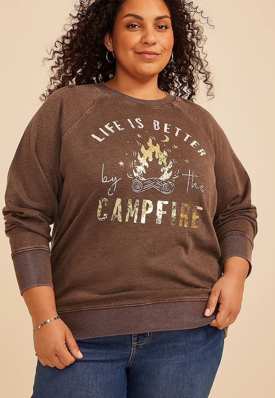 Plus Size Life Is Better By The Campfire Sweatshirt | Maurices