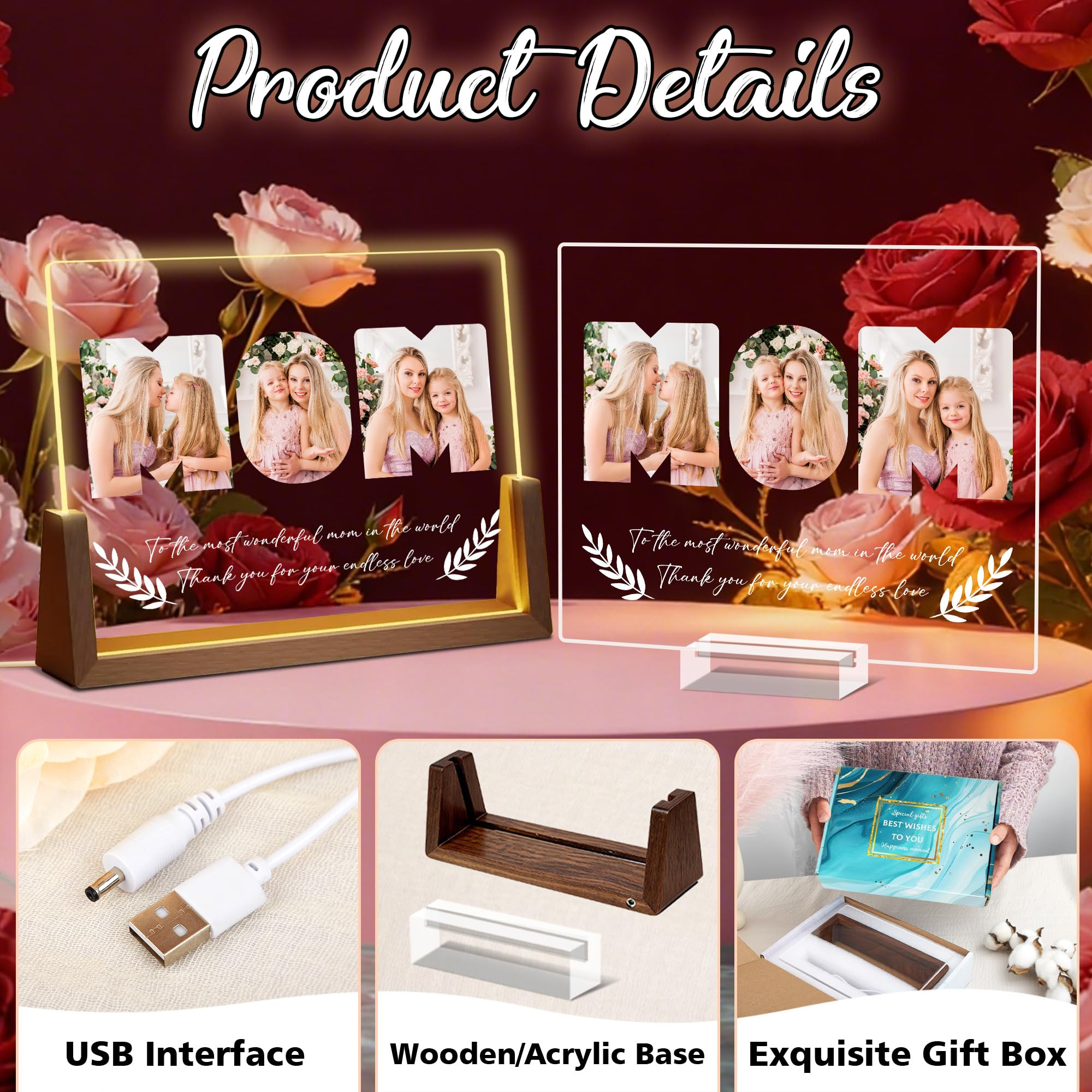 Mother's Day Personalized Gifts For Mom, Custom Moms Mothers Day Birthday Gifts From Daughter Son... | Amazon (US)