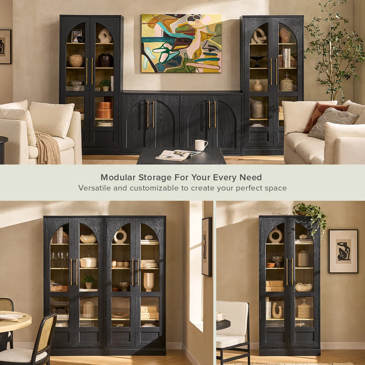 Latitude Run® Mahfuza Arched Tall Display Cabinet | Wayfair North America