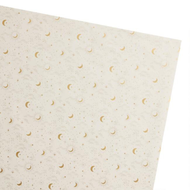 Jumbo Ivory Celestial Holiday Wrapping Paper Roll | World Market