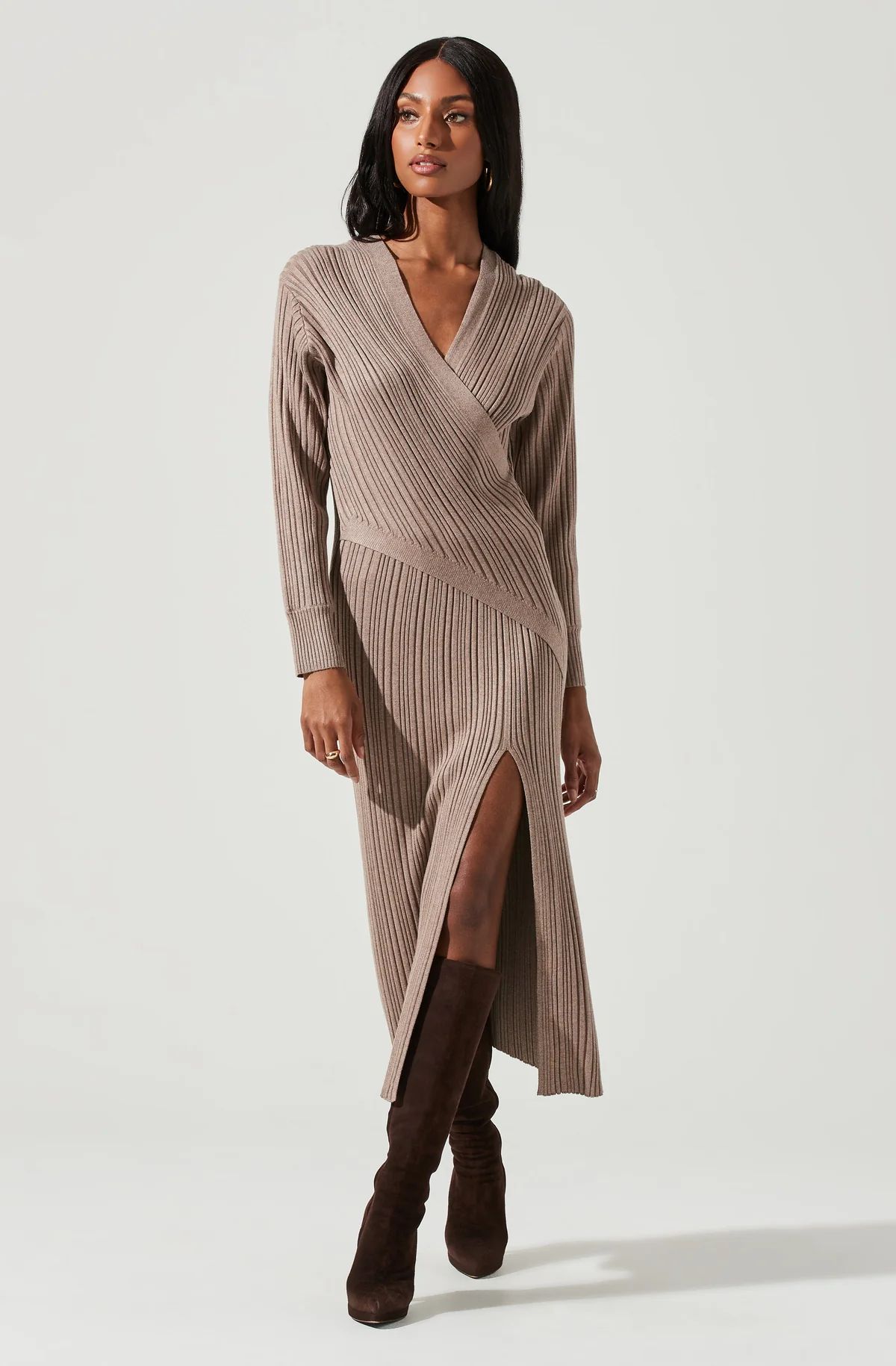 Astrid Ribbed Knit Midi Dress | ASTR The Label (US)