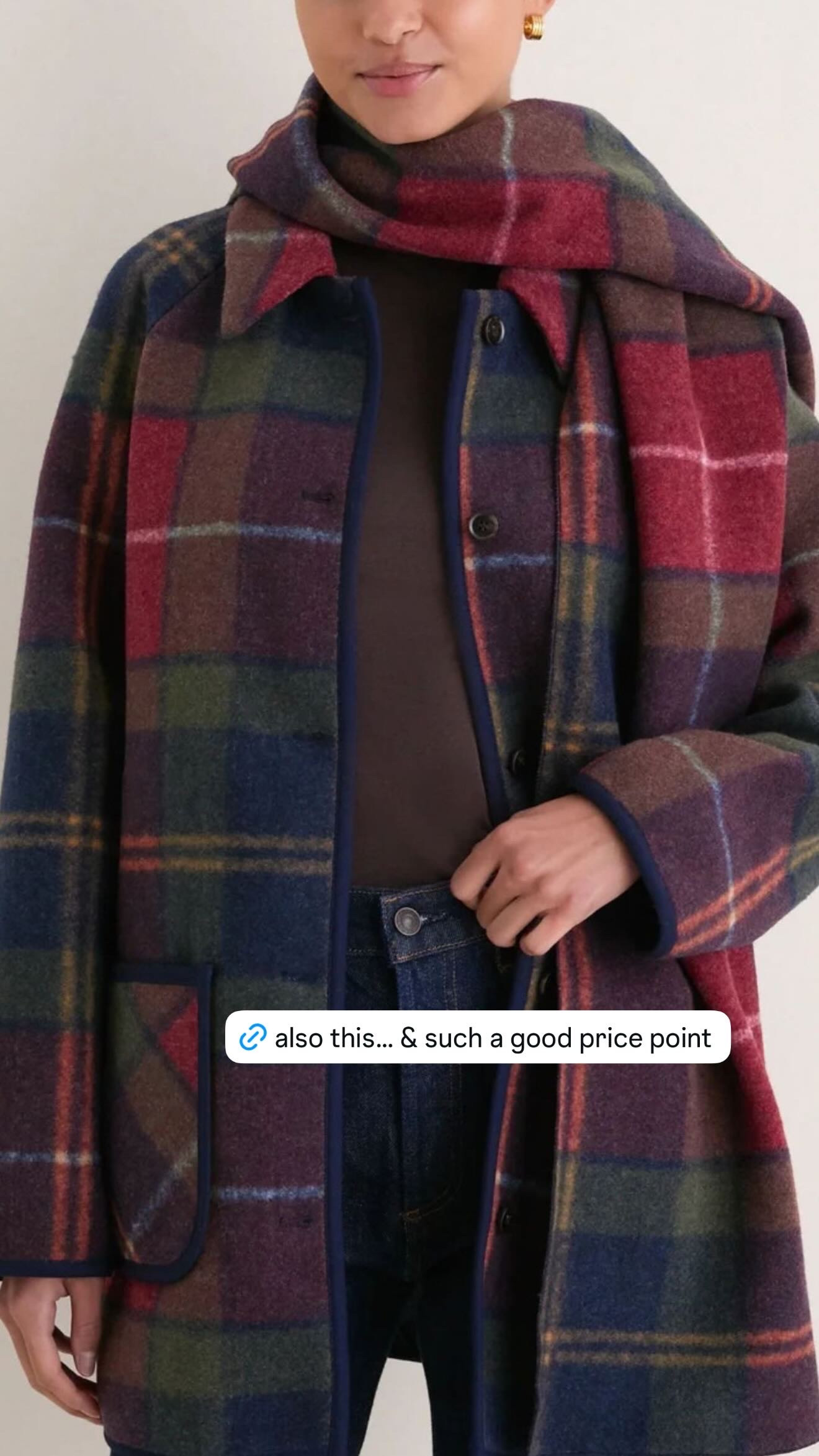 also this plaid jacket. such a good fall layer and the colors are so pretty with denim + simple basics underneath. i love the slightly oversized shape, contrast trim, and matching scarf moment. it feels way more expensive than it is and would be such a good travel jacket too.  

 #LTKSeasonal