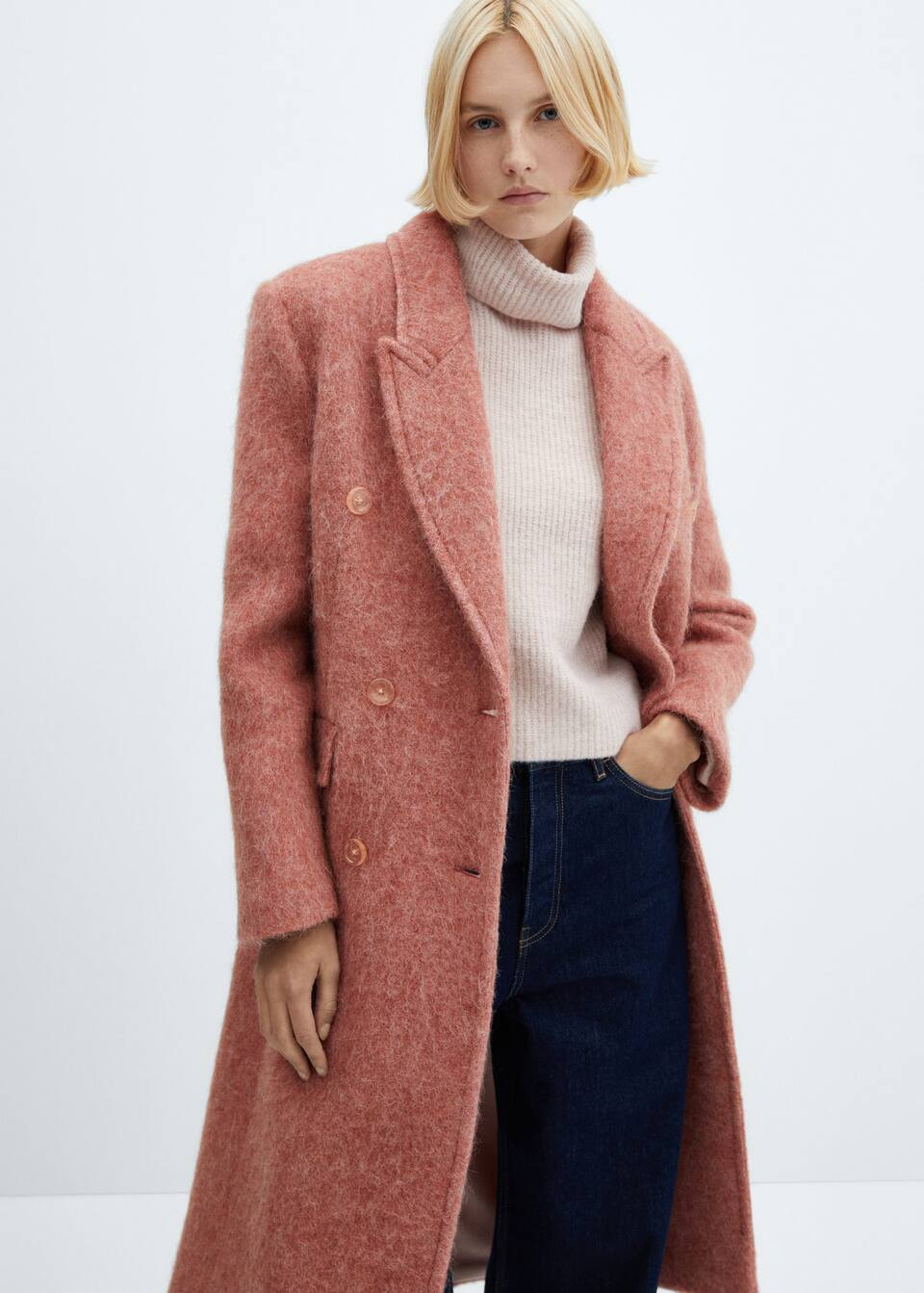 Double-breasted wool coat | MANGO (US)