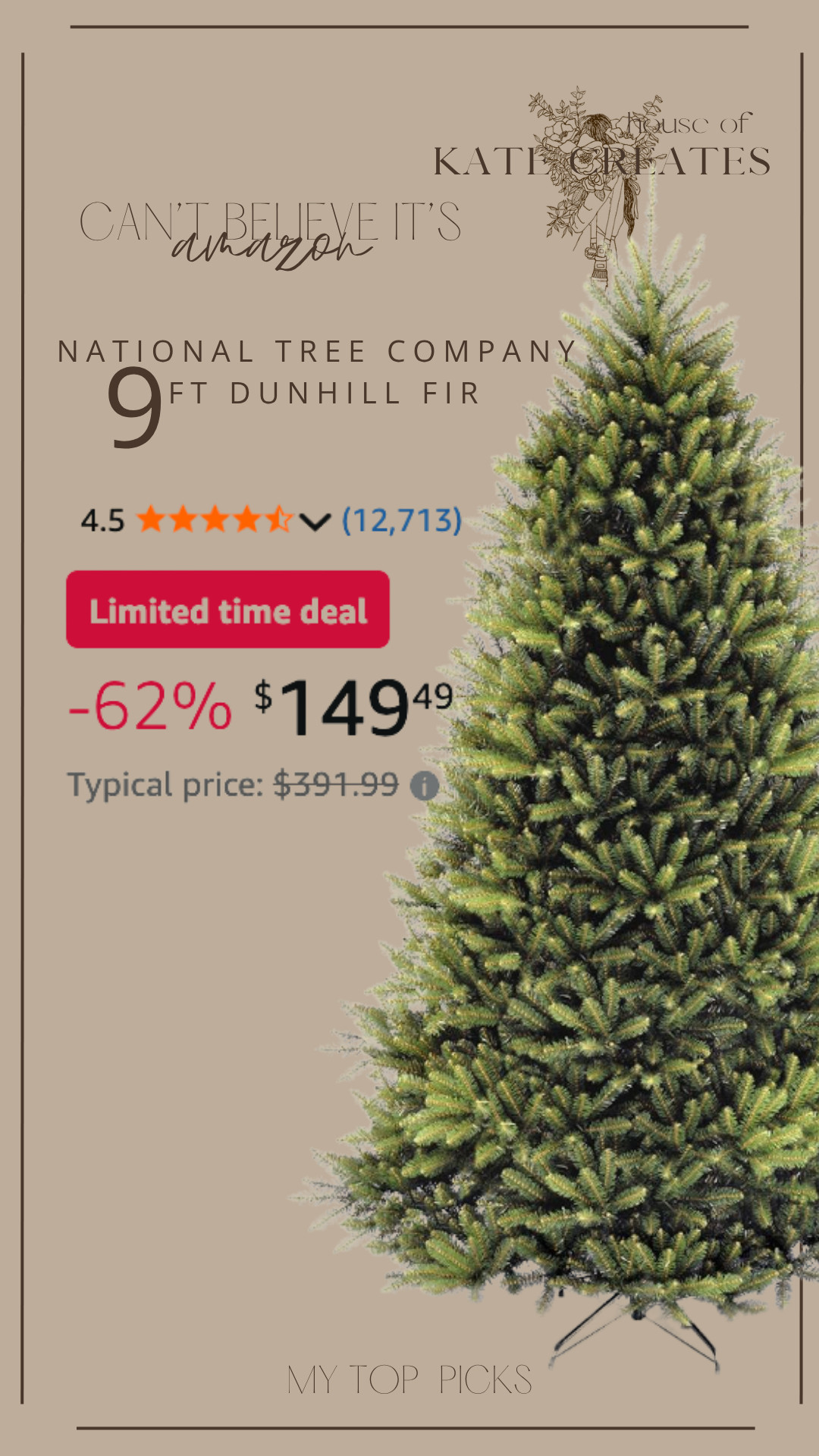 the most incredible price for a full 9 foot christmas tree! so many incredible reviews!  

 #LTKHoliday #LTKSeasonal #LTKHome