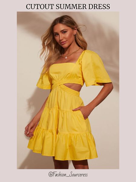 Yellow cutout mini dress 

Yellow dresses | summer dresses | cutout dresses | sundress | sundresses | cruise outfits | vacation outfits | dresses for vacation | outfits for cruise vacation | day dresses | casual dresses | travel outfits | resort wear | baby shower guest | summer day party outfit #LTKU 

#LTKStyleTip #LTKParties #LTKSeasonal