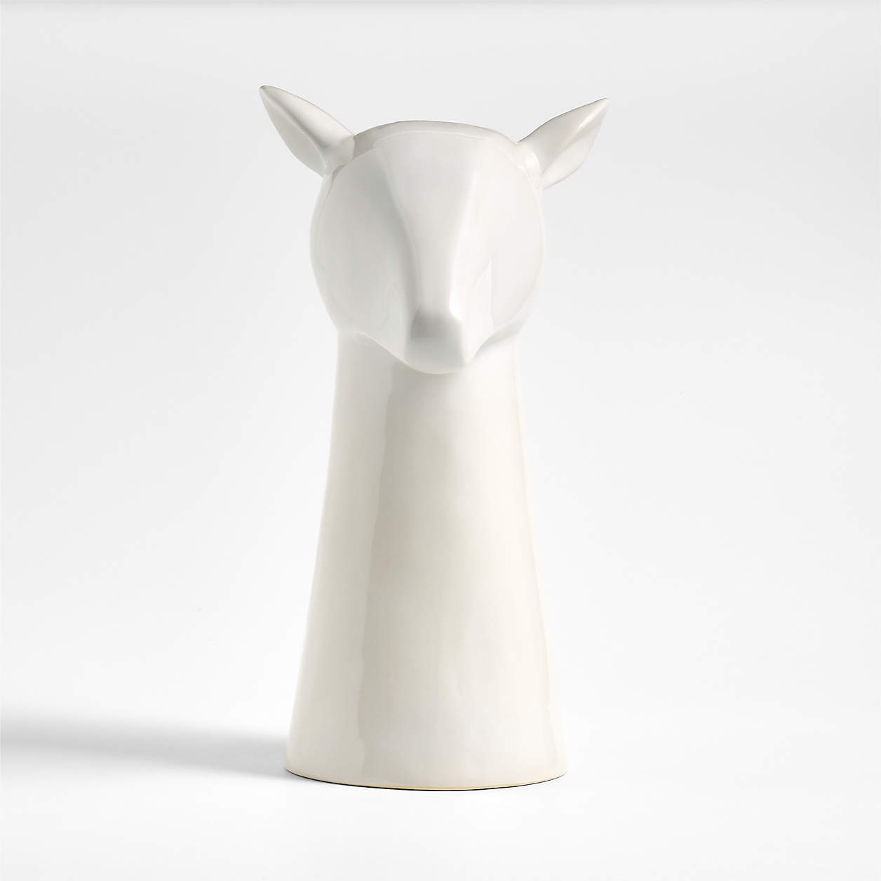 White Ceramic Deer Head Vase 15" | Crate & Barrel | Crate & Barrel
