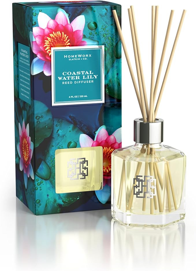 HomeWorx by SLATKIN + CO. Coastal Water Lily Reed Stick Diffuser | Amazon (US)